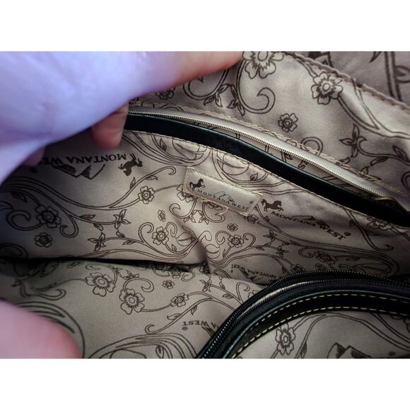 Montana West Concealed Carry Purse Turquoise And Black - Picture 6 of 11